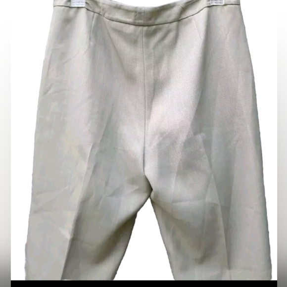 Le Suit Petite Chino Pants Beige/Hint Soft Olive Polyester Fully Lined Size 6P - Picture 10 of 11
